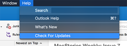 Wrong 'Check For Updates' location